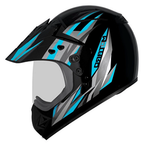 CAPACETE EBF MOTARD NEW STREET PT/AZ 60
