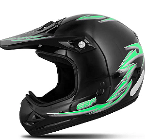CAPACETE EBF NEW SIX MUCK PT/VERDE 58