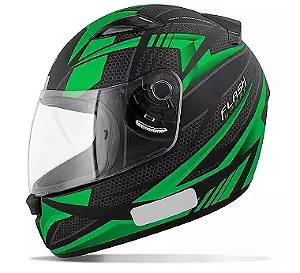 CAPACETE EBF NEW SPARK FLASH PT/FOSCO/VERDE 58