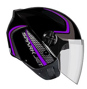 CAPACETE EBF SPARK JET SPEED PTO/LILAS 58