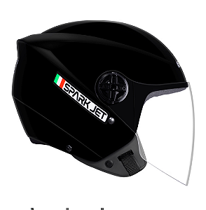 CAPACETE EBF SPARK JET SOLID PRETO 60