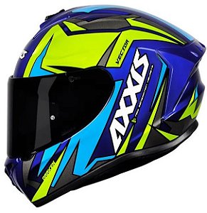 CAPACETE AXXIS DRAKEN VECTOR GLOSS BLUE/YELLOW 58/M