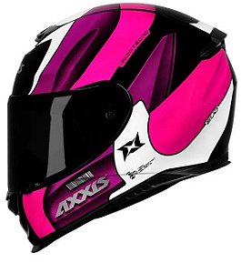 CAPACETE AXXIS EAGLE TECNO GLOSS BLACK/WHITE/PURPLE 58/M