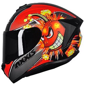 CAPACETE AXXIS DRAKEN BOMB MATT BLACK/RED 58/M