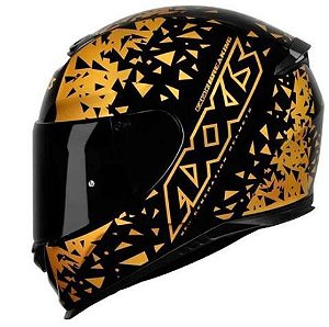CAPACETE AXXIS EAGLE BREAKING GLOSS BLACK/GOLD 58/M