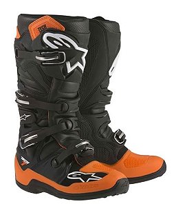 BOTA ALPINESTAR TECH 7 PRETO LARANJA 10.EAN :8051194677648