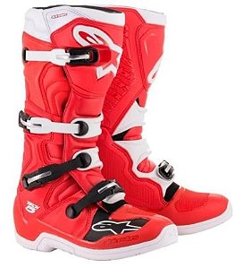 BOTA ALPINESTAR TECH 5 VERMELHO BRANCO PRETO 09.EAN :8051194856937