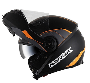 CAPACETE NORISK FF370 MIDNIGHT BLK/ORANGE 58/M