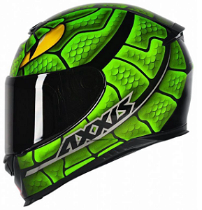 CAPACETE AXXIS EAGLE SNAKE GLOSS BLACK/GREEN 58/M