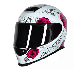 CAPACETE AXXIS EAGLE FLOWERS GLOSS WHITE/PINK 56/S