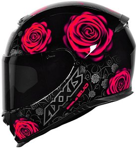 CAPACETE AXXIS EAGLE FLOWERS MATT BLACK/PINK 56/S
