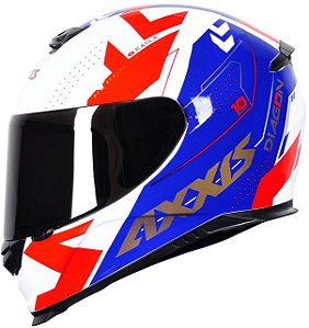 CAPACETE AXXIS EAGLE DIAGON GLOSS WHITE/BLUE/RED 60/L