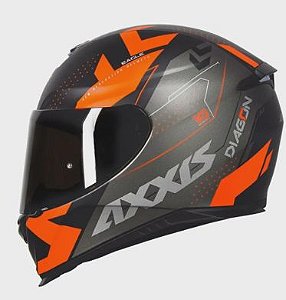 CAPACETE AXXIS EAGLE DIAGON MATT BLACK/ORANGE 58/M