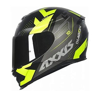 CAPACETE AXXIS EAGLE DIAGON MATT BLACK/YELLOW 60/L