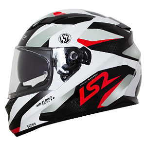 CAPACETE LS2 FF320 STREAM CROWN WHT/RED 64/XXL