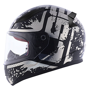 CAPACETE LS2 RAPID FF353 SPY BLK/SILVER 64/XXL