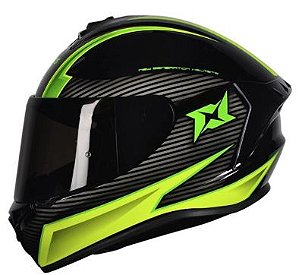 CAPACETE AXXIS DRAKEN TRACK GLOSS BLACK/GREEN 60/L