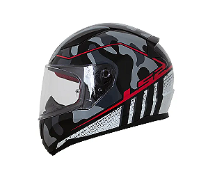 CAPACETE LS2 RAPID FF353 BRAVADO GREY CAMO/RED 58/M
