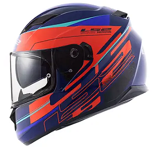 CAPACETE LS2 FF320 STREAM IXEL BLUE/ORANGE 60/L