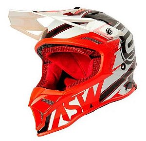 CAPACETE ASW FUSION 2.0 BLADE PRETO VERMELHO BRANCO 60  EAN  7908377107670