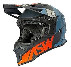 CAPACETE ASW FUSION 2.0 SEECKER CINZA AZUL LARANJA 58  EAN  7908377104952