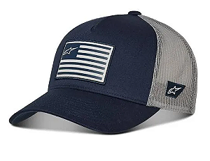 BONE ALPINESTARS FLAG SNAPBACK AZUL MARINHO CINZA EAN 8059175307072