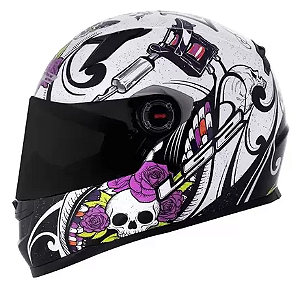 CAPACETE LS2 FF358 PIGMENT WHT/BLACK 56/S