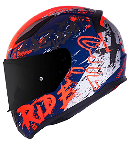 CAPACETE LS2 FF353 RAPID NAUGHTY MATTE BLU/FLUO ORG 64/XXL