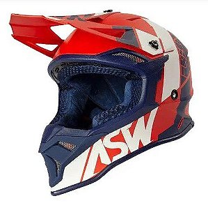 CAPACETE ASW FUSION 2.0 SEECKER VERMELHO AZUL BRANCO 62  EAN  7908377105096