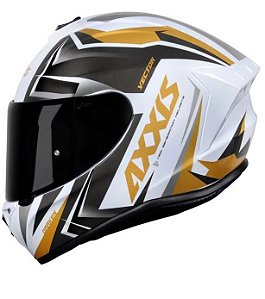 CAPACETE AXXIS DRAKEN VECTOR GLOSS WHITE/GOLD 62/XL