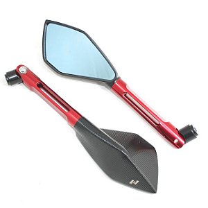 ESPELHO ESPORTIVO TWINS TRAPEZIO MINI VERMELHO