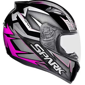 CAPACETE EBF NEW SPARK SPOT PT/ROSA 58