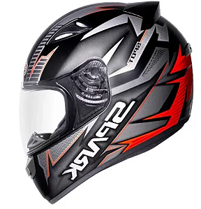 CAPACETE EBF NEW SPARK SPOT PT/VERMELHO 58