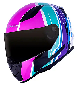 CAPACETE LS2 RAPID FF353 FLAG NEON FUCSIA 58/M