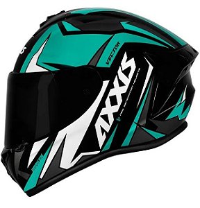 CAPACETE AXXIS DRAKEN VECTOR GLOSS BLACK/TIFANY/WHITE 60/L