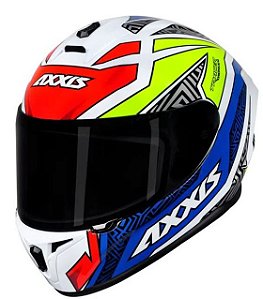 CAPACETE AXXIS DRAKEN TRACER GLOSS WHITE/BLUE/GREY 58/M