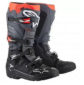 BOTA ALPINESTARS TECH 7 PRETO CINZA VERMELHO 09  EAN  8059175883385