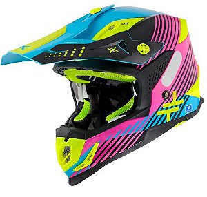 CAPACETE MATTOS RACING ATOMIC AM FLUOR/MULTICOLOR AMARELO FLUOR 58