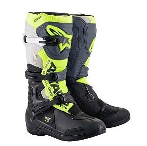 BOTA ALPINESTARS TECH 3 PRETO CINZA AMARELO FLUO 11  EAN  8059175884245