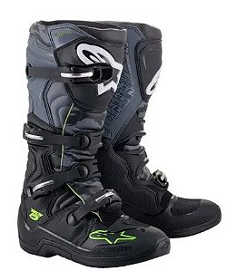 BOTA ALPINESTARS TECH 5 PRETO CINZA AMARELO FLUO 13  EAN  8059175884504