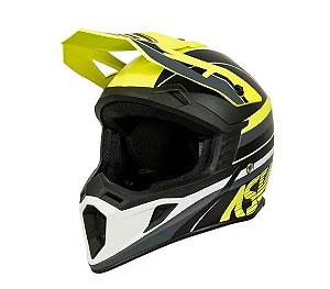 CAPACETE ASW CORE TORN AMARELO FLUO PRETO BRANCO 60  EAN  7908377124271