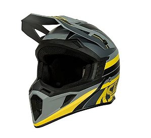 CAPACETE ASW CORE TORN CINZA CHUMBO AMARELO 60  EAN  7908377124547