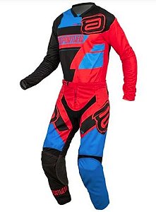 CONJUNTO ASW IMAGE MOTO DNA 22 ACID RED AZUL ROYAL 42/M  EAN  7908377128941
