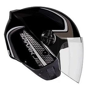 CAPACETE EBF SPARK JET SPEED PTO/PRATA 60
