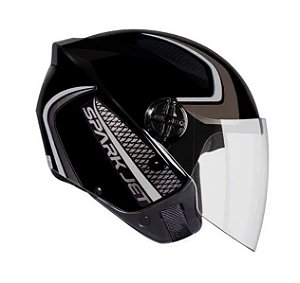 CAPACETE EBF SPARK JET SPEED PTO/PRATA 58