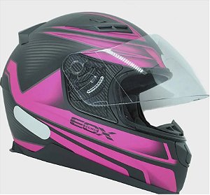CAPACETE EBF EOX FROST PT/ROSA 56