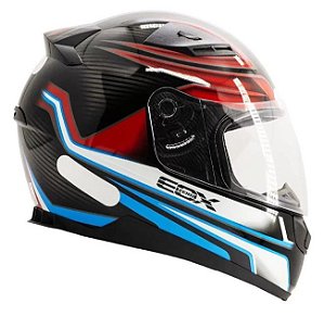 CAPACETE EBF EOX FROST PT/AZUL 58