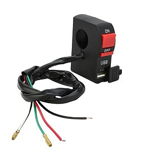 INTERRUPTOR EMERGENCIA COM CARREGADOR USB UNIVERSAL