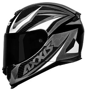 CAPACETE AXXIS EAGLE POWER GLOSS BLACK/GREY/WHITE 58/M