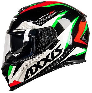 CAPACETE AXXIS EAGLE SV LIGHTNING GLOSS BLACK/RED/GREEN 60/L